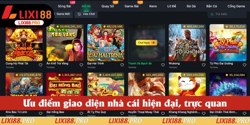 Ưu điểm giao diện nhà cái hiện đại, trực quan